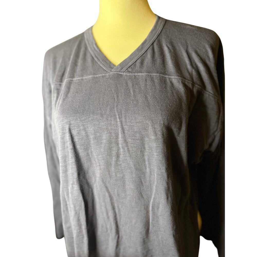 American Giant Women's Long Sleeve Tunic Tee, Navy, Size Large, Made In The USA